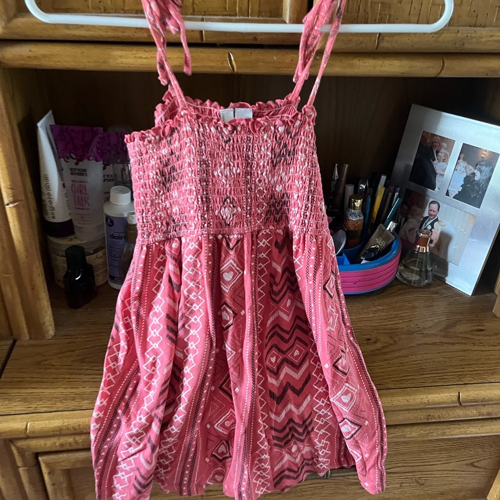 Old Navy Pink and Orange Smocked Sundress